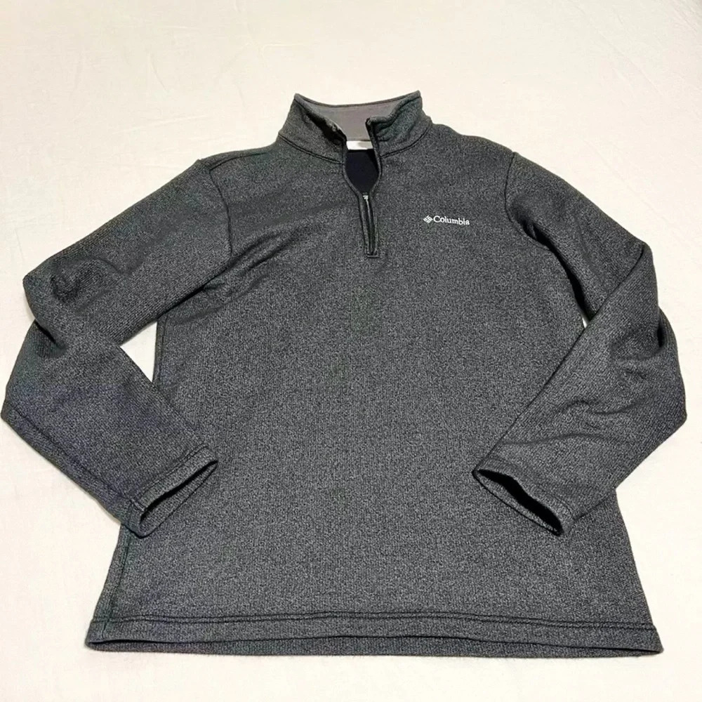 Columbia Hart Mountain II Quarter Zip Medium Gray Pullover Mens Outdoor